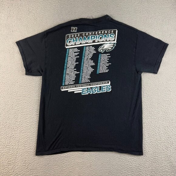 Philadelphia Eagles Shirt Men's Large Black NFL Double Sided Football NFC Champs - Picture 2 of 8